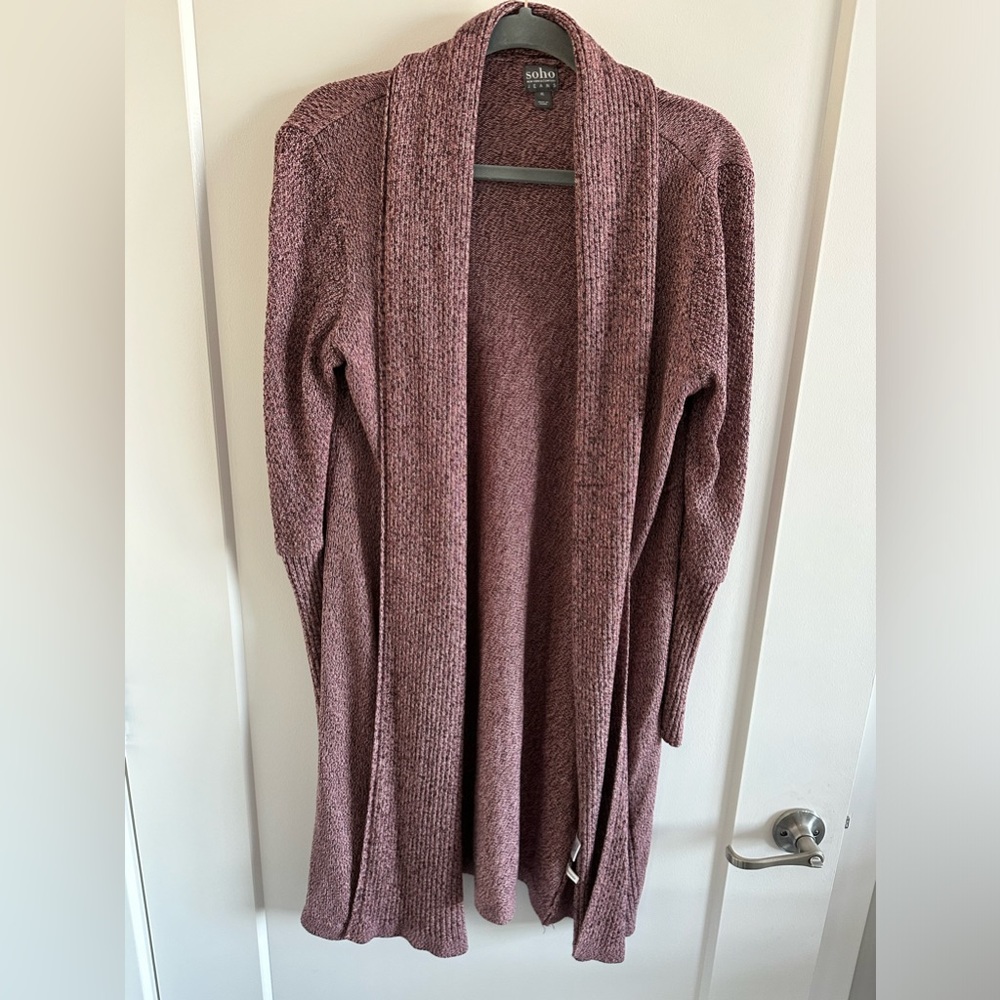 NY&CO NWOT OPEN FRONT CARDIGAN MARLED MAUVE-PINK SIZE XL